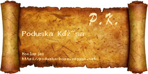 Poduska Kósa névjegykártya